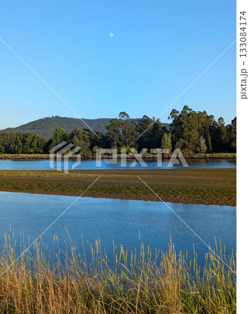Lima River sunset landscape Portugal Lima River sunset landscape Portugal 133084174