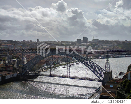 tram skyline Douro bridge  Porto 133084344