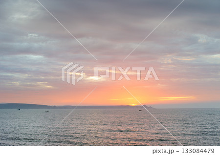 sunset landscape ocean fishing Angola 133084479