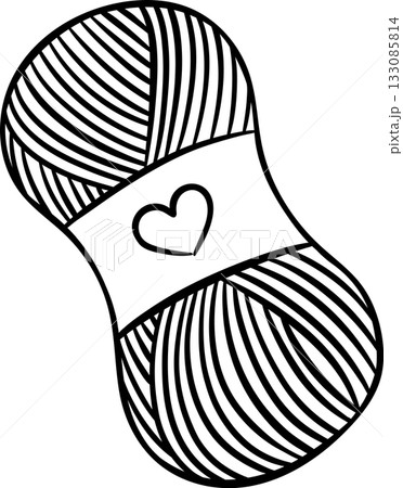 Hand-drawn black and white icon of a skein of yarn for knitting, sketch style illustration of wool thread for handicrafts. Simple doodle for knitting and crochet concepts Hand-drawn black and white icon of a skein of yarn for knitting, sketch style illustration of wool thread for handicrafts. Simple doodle for knitting and crochet concepts 133085814