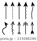 Set of different arrows, hand drawn collection of direction and movement symbols, doodle sketch arrows, navigation and infographic icons. Vector illustration 133086280
