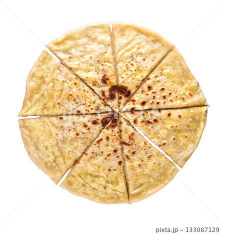Isolated khychin flatbread with cheese 133087129