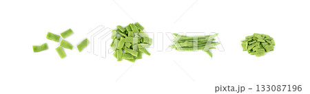 Phaseolus coccineus flat green pods 133087196