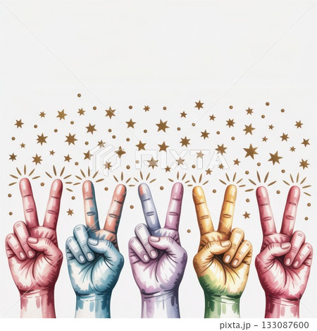 Vibrant Birthday Card Design Celebrating Joy and Togetherness With Colorful Peace Signs Vibrant Birthday Card Design Celebrating Joy and Togetherness With Colorful Peace Signs 133087600