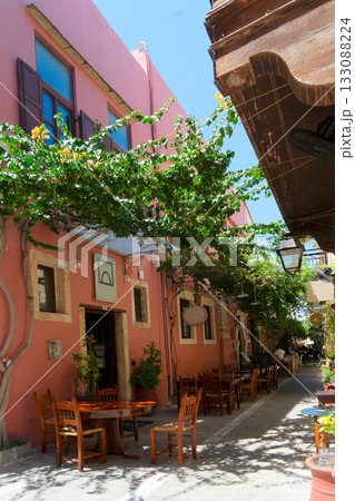cosy street of Rethymno, Crete, Greece 133088224