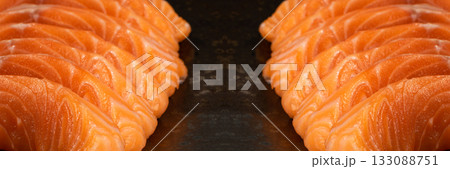 Natural Atlantic Norwegian Salmon Fillet Texture or Pattern 133088751