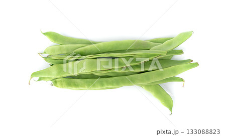 Phaseolus coccineus flat green pods 133088823