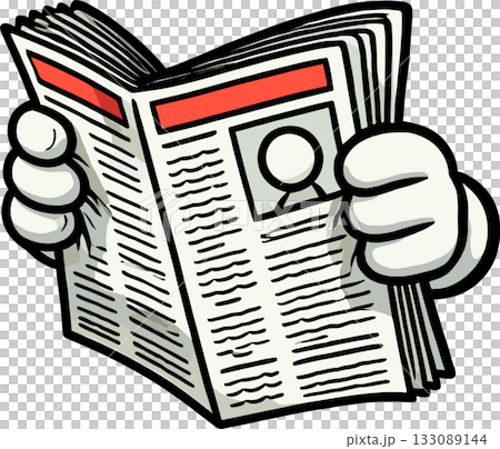 一手拿著報紙的圖標 133089144