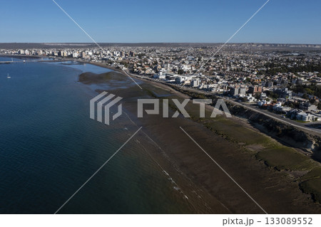 Puerto Madryn City, entrance portal to the Peninsula Valdes natural reserve, World Heritage Site, Patagonia, Argentina. Puerto Madryn City, entrance portal to the Peninsula Valdes natural reserve, World Heritage Site, Patagonia, Argentina. 133089552