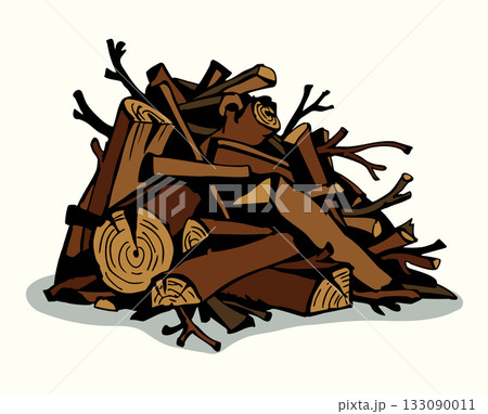 Vector drawing. A bunch of branches. 133090011