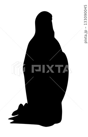 Vector illustration. Young praying girl Vector illustration. Young praying girl 133090045