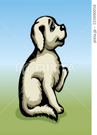 Cute small dog. Vector drawing. 133090058