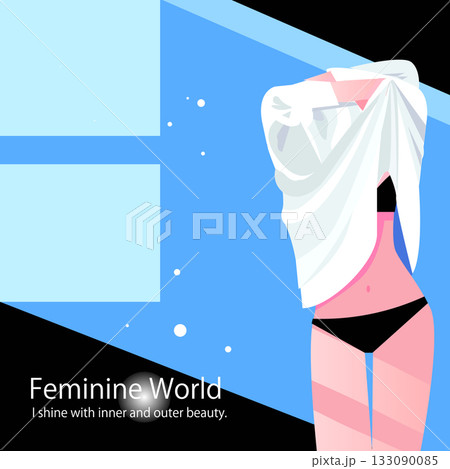 朝の女性の身支度,着替え 朝の女性の身支度,着替え 133090085