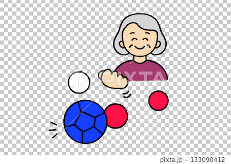 Grandma playing boccia 133090412