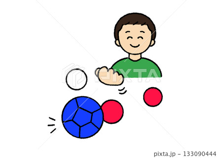 ボッチャをする男性 ボッチャをする男性 133090444