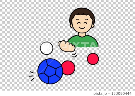 ボッチャをする男性 ボッチャをする男性 133090444