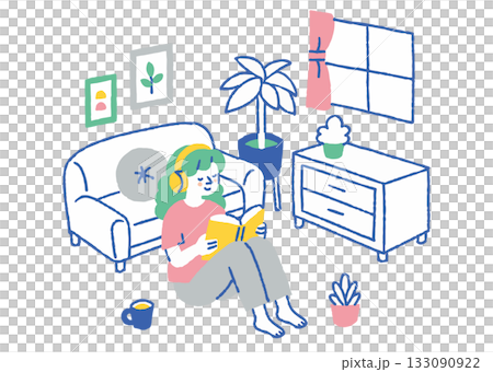 Women enjoying their own time at home_Color 133090922