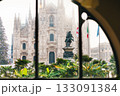 Milan Duomo cathedral square statue view Italy 133091384