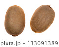 Kiwi fruit whole and fresh isolated 133091389