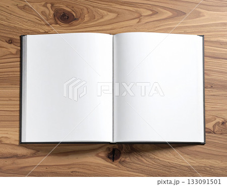 見開きの白紙の本, AI生成画像 見開きの白紙の本, AI生成画像 133091501