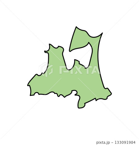 イラスト素材: 青森県の地図シルエットを描くベクターイラスト イラスト素材: 青森県の地図シルエットを描くベクターイラスト 133091984