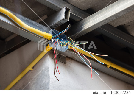 Electrical wiring colours in order to ensure safety electrical wiring. 133092284