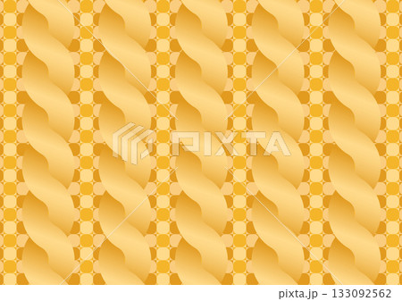 ケーブル模様パターンの背景イラスト・オレンジ 133092562