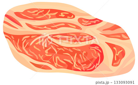 生の牛肉のイラスト ベクター素材 133093091
