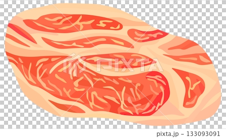 生の牛肉のイラスト ベクター素材 133093091