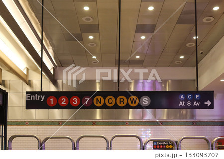 MTA Times Square Station subway sign in New York, NY, USA. August 26, 2025 133093707