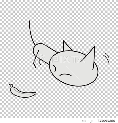 バナナに興味を示す猫 133093860