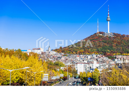 秋のソウル　南山タワー（Nソウルタワー） 133093886