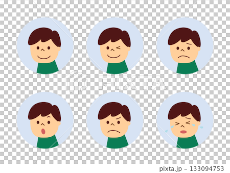 Men's facial expression set 133094753