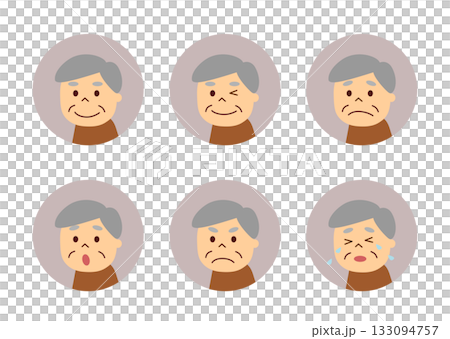 Grandfather's facial expression set Grandfather's facial expression set 133094757