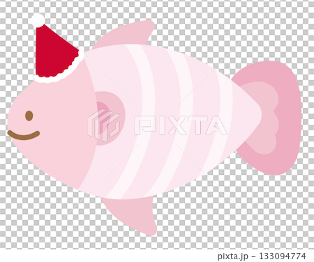 Pastel pink fish wearing Santa hat for Christmas and New Year illustration, sea life, under the sea, animal, festive winter, sticker, aquarium, ocean, animal, cartoon character, cute patch, toy, pin Pastel pink fish wearing Santa hat for Christmas and New Year illustration, sea life, under the sea, animal, festive winter, sticker, aquarium, ocean, animal, cartoon character, cute patch, toy, pin 133094774