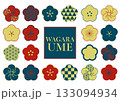 いろんな和柄の梅の花セット　大正ロマン 133094934