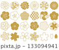 いろんな和柄の花セット　金 133094941