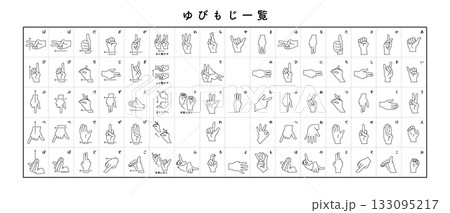 ゆび文字　あいうえお表 133095217