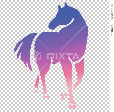 走る馬のシルエット　カラフル 133095550