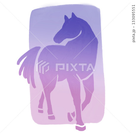 振り返る馬のイラスト 振り返る馬のイラスト 133095551