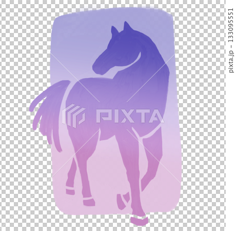 振り返る馬のイラスト 振り返る馬のイラスト 133095551