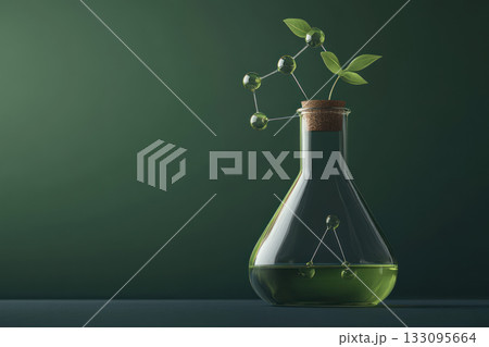 Digital illustration of organic chemical compounds in nature, organic chemistry, science and sustainability Digital illustration of organic chemical compounds in nature, organic chemistry, science and sustainability 133095664