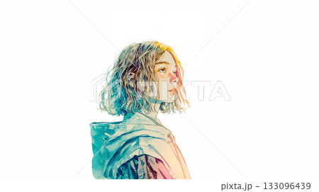 女性のポートレートイラスト 133096439