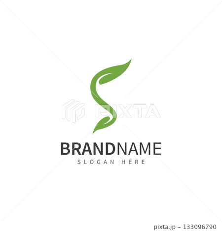 green leaf with letter s logo icon vector design template concept green leaf with letter s logo icon vector design template concept 133096790