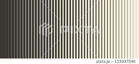 Retro linear halftone gradation texture. Fading thick to thin line gradient pattern. Parallel repeating stripe transition background. Vertical strip wallpaper for overlay, print, cover design. Vector 133097046