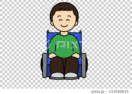 Smiling man in a wheelchair 133098635