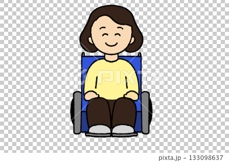 Smiling woman in a wheelchair 133098637