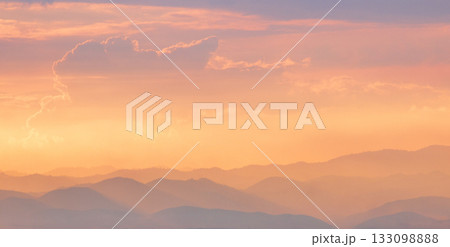 colorful dramatic sky with cloud at sunset 133098888