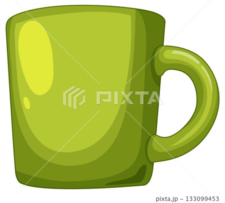 Green Ceramic Mug Vector Illustration with Handle Green Ceramic Mug Vector Illustration with Handle 133099453