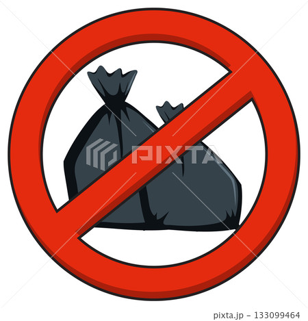 No Garbage Bags Allowed Vector Sign No Garbage Bags Allowed Vector Sign 133099464